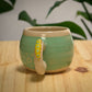 Ceramic Caterpillar Mug (Cream + Mint Green)