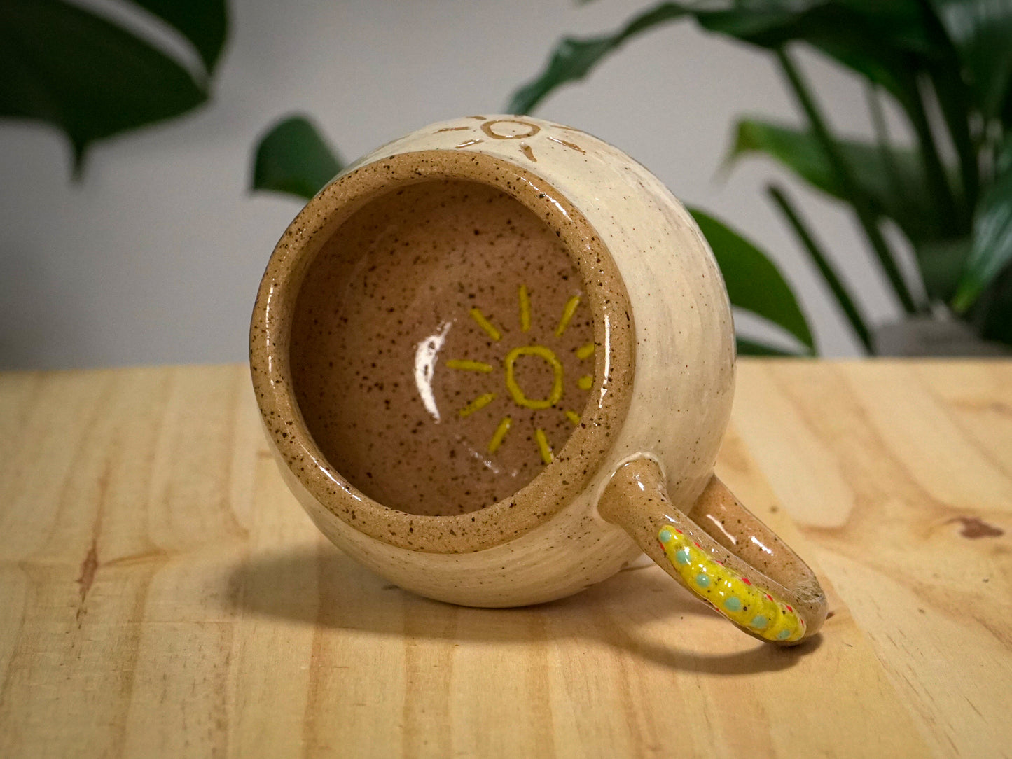 Ceramic Caterpillar Mug (Speckled + Cream)