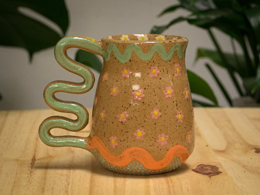 Speckled Flowers Ceramic Mug