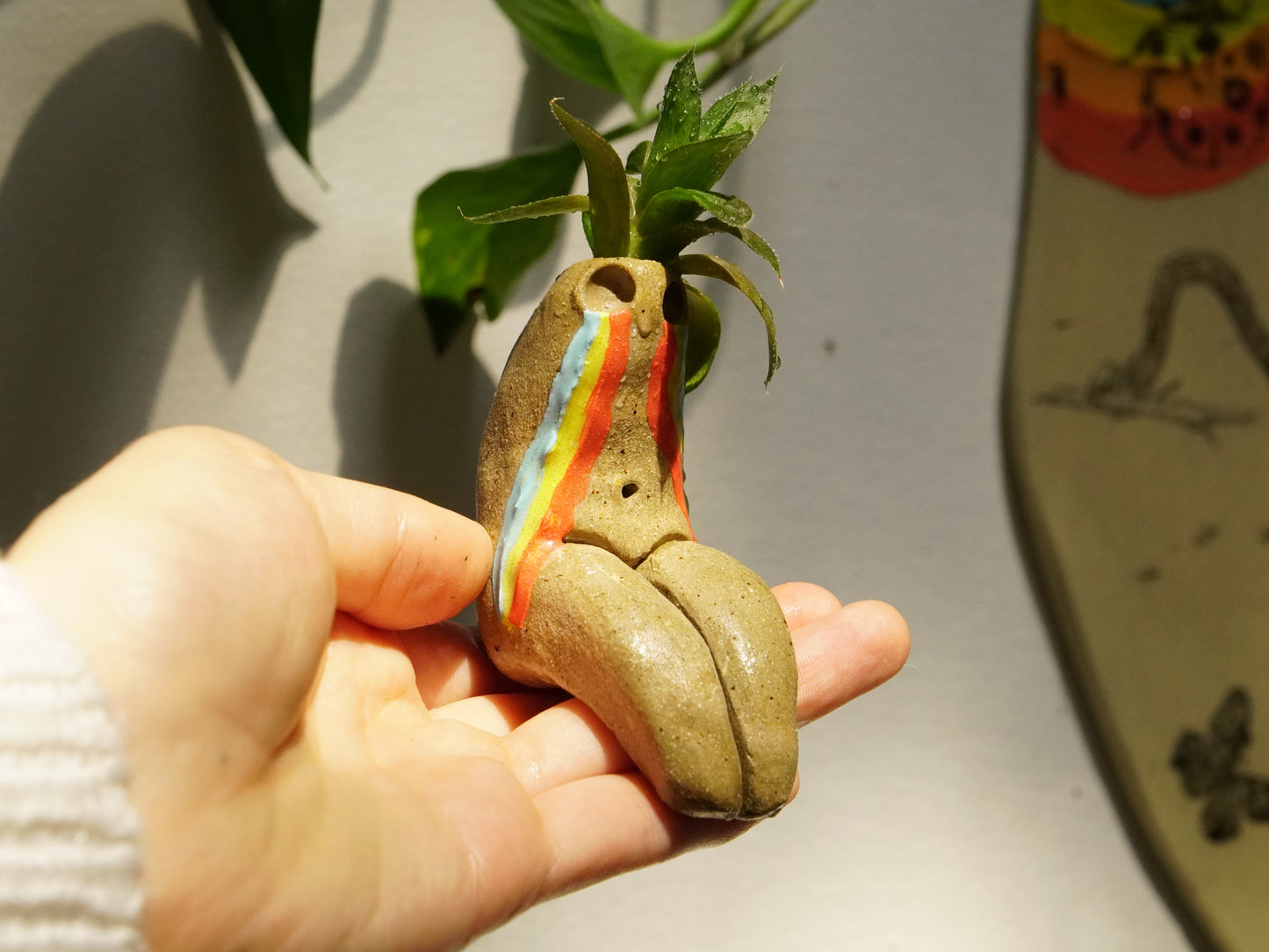 Ceramic Rainbow Planter Mopey