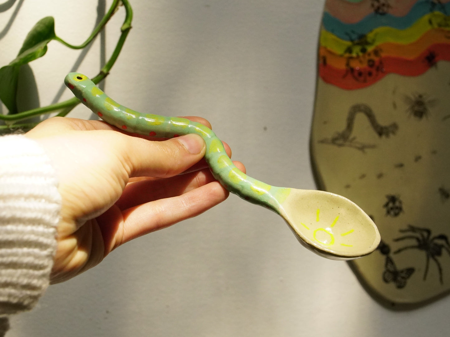 Ceramic Caterpillar Spoon